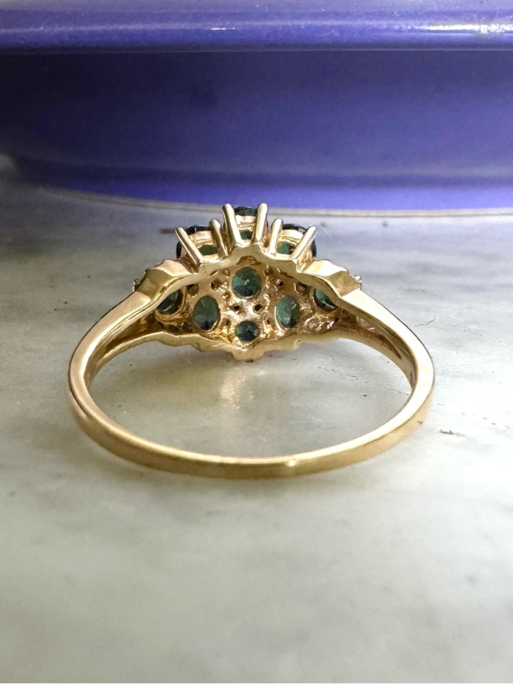 10k color change Alexandrite & Diamonds Ring - Picture 9 of 11